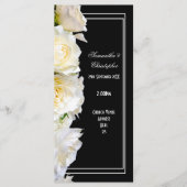 黒い教会の結婚式のプログラムに白いバラ プログラム (正面)