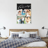 黒い散在フォトコラージュ家族 キャンバスプリント (インサイチュ (寝室))