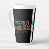 黒い数々の背景の世界の不思議な カフェラテマグ (左アングル)