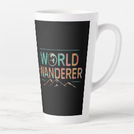 黒い数々の背景の世界の不思議な カフェラテマグ