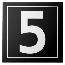 黒い数タイルのシンプルでモダンな白 タイル