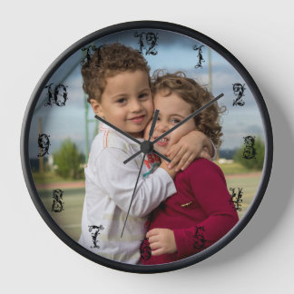 黒い数字で自分の時計を作ファンシーる 壁時計