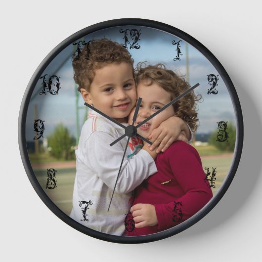 黒い数字で自分の時計を作ファンシーる 壁時計 (正面)