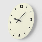 黒い数字のベージュの壁時計 ラージ壁時計 (傾斜)