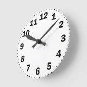 黒い数字 ラウンド壁時計 (傾斜)
