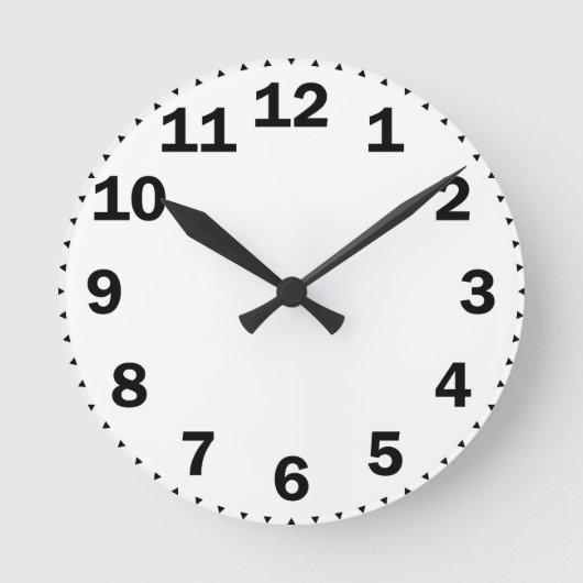 黒い数字 ラウンド壁時計 (正面)