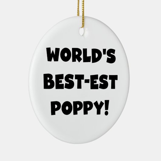 黒い文字の世界のベスト米国東部標準時刻のケシのギフト セラミックオーナメント (右)