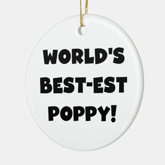 黒い文字の世界のベスト米国東部標準時刻のケシのギフト セラミックオーナメント (左)