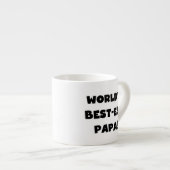 黒い文字の世界のベスト米国東部標準時刻のパパのTシャツおよびギフト エスプレッソカップ (正面右)