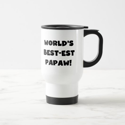 黒い文字の世界のベスト米国東部標準時刻のPapawのギフト トラベルマグ (右)