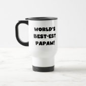 黒い文字の世界のベスト米国東部標準時刻のPapawのギフト トラベルマグ (左)
