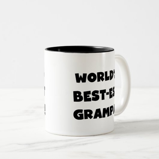 黒い文字の世界のベスト米国東部標準時刻GrampaのTシャツのギフト ツートーンマグカップ (正面右)