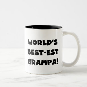 黒い文字の世界のベスト米国東部標準時刻GrampaのTシャツのギフト ツートーンマグカップ