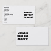 黒い文字の世界のベスト米国東部標準時刻GrampaのTシャツのギフト 名刺 (正面/裏面)