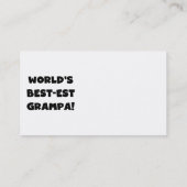 黒い文字の世界のベスト米国東部標準時刻GrampaのTシャツのギフト 名刺 (裏面)