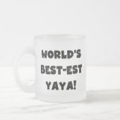 黒い文字の世界のベスト米国東部標準時刻Yayaのギフト フロストグラスマグカップ (左)