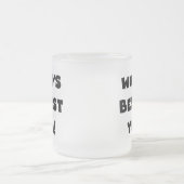 黒い文字の世界のベスト米国東部標準時刻Yayaのギフト フロストグラスマグカップ (中央)