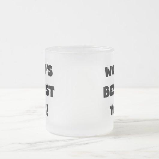 黒い文字の世界のベスト米国東部標準時刻Yayaのギフト フロストグラスマグカップ (中央)