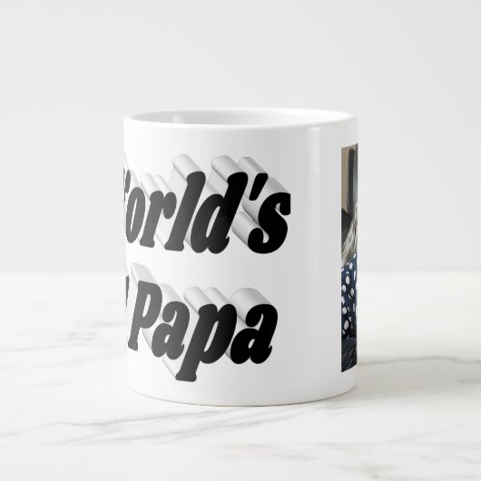 黒い文字の巨大なコーヒーマグの写真 ジャンボコーヒーマグカップ (正面)