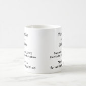 黒い文字オンホワイトバックグラウンド結婚式の引き出物マグカップ コーヒーマグカップ (中央)