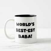 黒い文字ベスト米国東部標準時刻のババのTシャツおよびギフト ツートーンマグカップ (左)