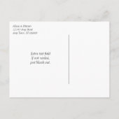 黒い文字卒業式の発表日を保存 案内ポストカード (裏面)