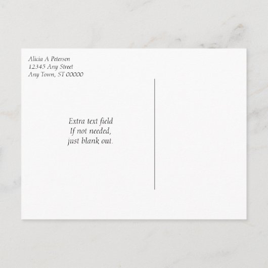 黒い文字卒業式の発表日を保存 案内ポストカード (裏面)