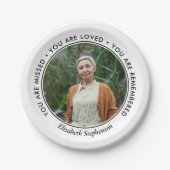 黒い文字恋しく思が思い出し記念写真 ペーパープレート (正面)