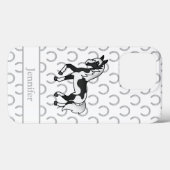 黒い斑のある馬のキャラクターイラスト Case-Mate iPhoneケース (裏面 (横))