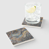 黒い斑点のあるピエテルサイト ストーンコースター (横)