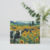 黒い斑点のある牛のバンフェイクゴッホ ポストカード (スタンド正面)