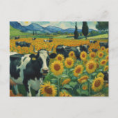 黒い斑点のある牛のバンフェイクゴッホ ポストカード (正面)