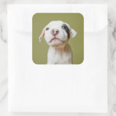 黒い斑点のある目を持つピットブル スクエアシール (バッグ)