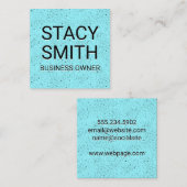 黒い斑点のある背景 スクエア名刺 (正面/裏面)