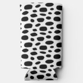 黒い斑点のある背景（白） スリム缶クーラー (裏面)