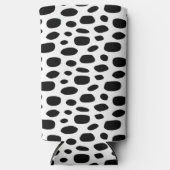 黒い斑点のある背景（白） スリム缶クーラー (正面)