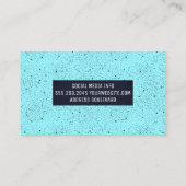 黒い斑点のある青い背景 名刺 (裏面)