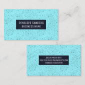 黒い斑点のある青い背景 名刺 (正面/裏面)