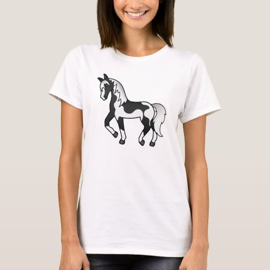 黒い斑点の駒のイラスト Tシャツ (正面)