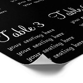 黒い新郎新婦の座席表 ポスター (角)