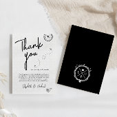 黒い旅行先ウェディングサンキューカード サンキューカード