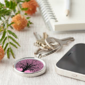 黒い旋回ツリーキーチェーン キーホルダー (側面)