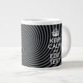 黒い旋回保でCalm文字をパーソナライズ ジャンボコーヒーマグカップ (正面右)