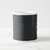 黒い旋回保でCalm文字をパーソナライズ ジャンボコーヒーマグカップ (正面)