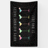 黒い旗、カクテルパーティー、着色された紙吹雪 横断幕 (縦)