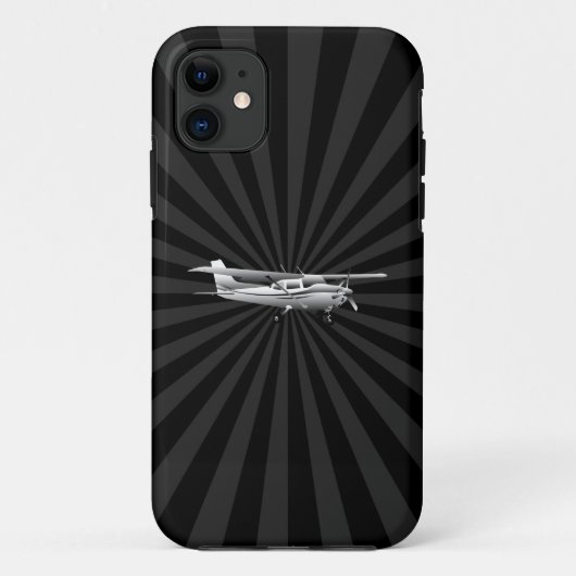 黒い日が差すことを飛ばす航空機のセスナのシルエット Case-Mate iPhoneケース (裏面)