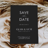 黒い日付の保存テンプレート 招待状