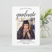 黒い日付を保存する書道卒業写真 案内状 (スタンド正面)