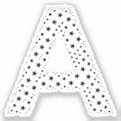 黒い星でできた文字 シール (正面)