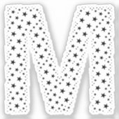 黒い星でできた文字 シール (正面)